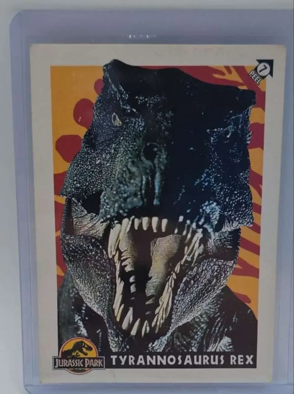 1993 Topps Jurassic Park Gold #69 Rex vs. the Raptors Card